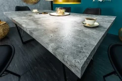 Moderner Esstisch LOFT 160cm grau Beton-Design schwarze Metallbeine Kufengestell Industrial