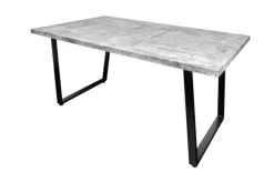 Moderner Esstisch LOFT 160cm grau Beton-Design schwarze Metallbeine Kufengestell Industrial