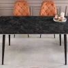 Moderner Esstisch MILANO 140cm anthrazit Keramik schwarze Metallbeine