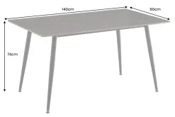 Moderner Esstisch MILANO 140cm anthrazit Keramik schwarze Metallbeine