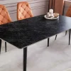 Moderner Esstisch MILANO 120cm anthrazit Keramik schwarze Metallbeine