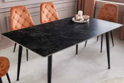 Moderner Esstisch MILANO 120cm anthrazit Keramik schwarze Metallbeine