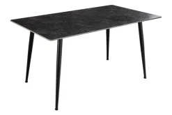 Moderner Esstisch MILANO 120cm anthrazit Keramik schwarze Metallbeine