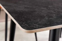 Moderner Esstisch MILANO 120cm anthrazit Keramik schwarze Metallbeine