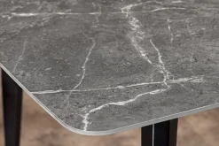 Moderner Esstisch MILANO 180cm anthrazit Keramik schwarze Metallbeine