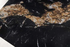 Moderner Esstisch MILANO 140cm schwarz gold sand Aurora Oro Keramik Metallgestell