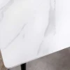 Moderner Esstisch MILANO 140cm weiß Keramik schwarze Metallbeine
