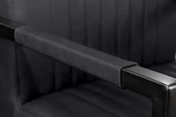 Moderner Freischwinger Stuhl BIG ASTON Echtleder schwarz Taschenfederkern Metall