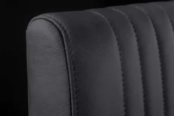 Moderner Freischwinger Stuhl BIG ASTON Echtleder schwarz Taschenfederkern Metall