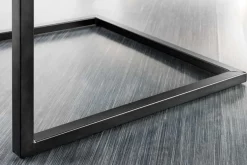 Moderner Freischwinger Stuhl BIG ASTON Echtleder schwarz Taschenfederkern Metall