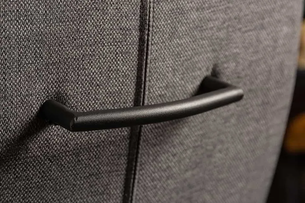 Moderner Freischwinger Stuhl COMFORT grau mit Komfortgriff