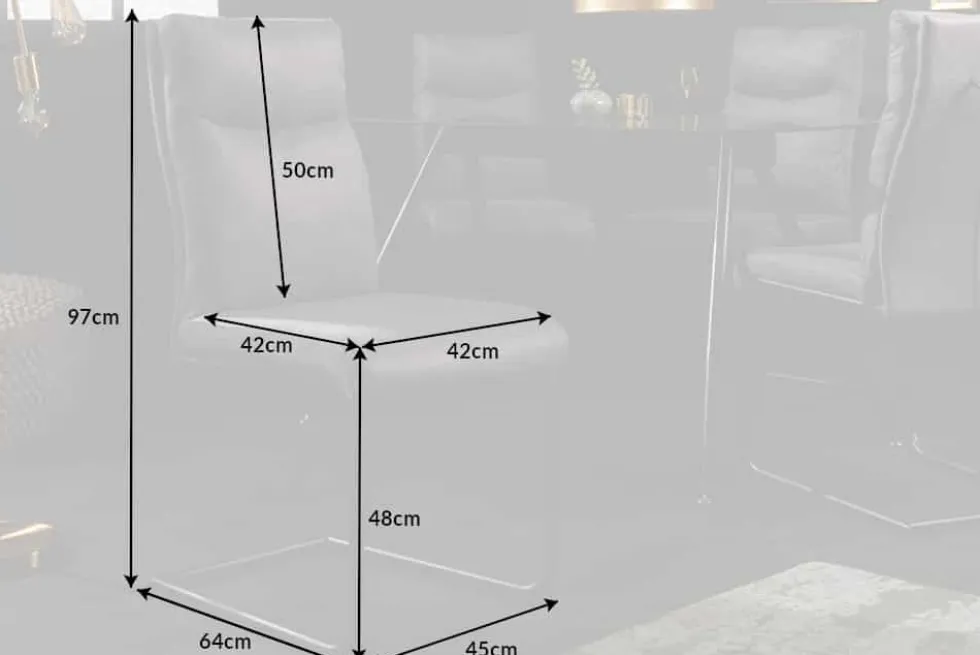 Moderner Freischwinger Stuhl COMFORT grau mit Komfortgriff