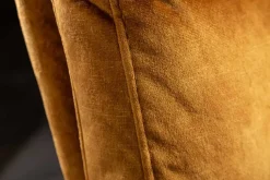 Moderner Freischwinger Stuhl COMFORT senfgelb Samt mit Komfortgriff