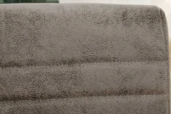 Moderner Freischwinger Stuhl LOFT taupe grau Microfaser mit Armlehne Eisengestell schwarz