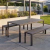 Moderner Gartentisch DESIGNO 150cm anthrazit schwarz Aluminium wetterfest Outdoor Esstisch