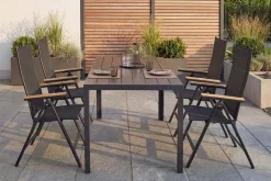 Moderner Gartentisch DESIGNO 205cm anthrazit schwarz Aluminium wetterfest