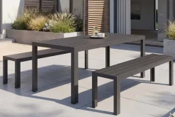 Moderner Gartentisch DESIGNO 205cm anthrazit schwarz Aluminium wetterfest