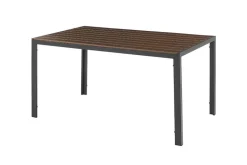 Moderner Gartentisch DESIGNO 150cm dunkelbraun schwarz Aluminium wetterfest