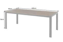 Moderner Gartentisch DESIGNO 205cm dunkelbraun schwarz Aluminium wetterfest