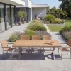 Moderner Gartentisch DESIGNO 200cm natur greige Aluminium wetterfest X-Gestell