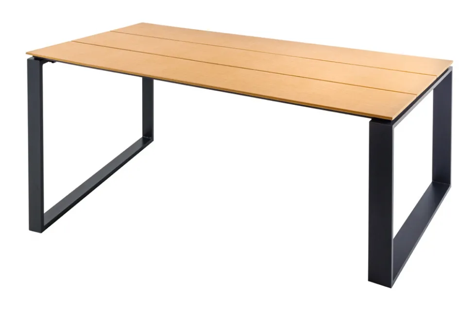 Moderner Gartentisch FLOATING 210cm natur schwarz Aluminium wetterfest Outdoor Esstisch