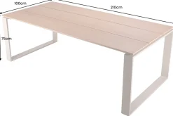 Moderner Gartentisch FLOATING 210cm greige Aluminium wetterfest Outdoor Esstisch