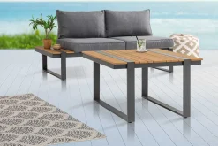Moderner Gartentisch TAMPA LOUNGE 80cm anthrazit Aluminium wetterfest Outdoor Balkontisch
