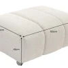 Moderner Hocker ADLON 100cm champagner greige Bouclé Federkern Fußhocker Sitzhocker