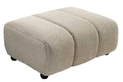 Moderner Hocker ADLON 100cm champagner greige Bouclé Federkern Fußhocker Sitzhocker