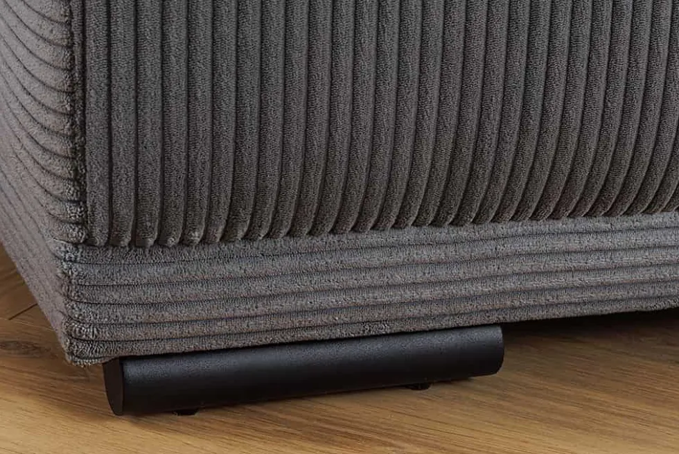 Moderner Hocker ELEGANCIA 110cm anthrazit Cord Fußhocker Sitzhocker