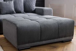 Moderner Hocker ELEGANCIA 110cm anthrazit Cord Fußhocker Sitzhocker