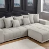 Moderner Hocker ELEGANCIA 110cm champagner beige Cord Fußhocker Sitzhocker