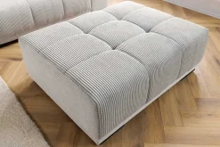 Moderner Hocker ELEGANCIA 110cm champagner beige Cord Fußhocker Sitzhocker