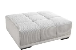 Moderner Hocker ELEGANCIA 110cm champagner beige Cord Fußhocker Sitzhocker