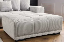 Moderner Hocker ELEGANCIA 110cm champagner beige Cord Fußhocker Sitzhocker