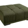 Moderner Hocker ELEGANCIA 110cm grün Cord mit Ziersteppung