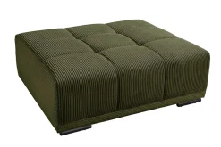 Moderner Hocker ELEGANCIA 110cm grün Cord mit Ziersteppung