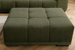 Moderner Hocker ELEGANCIA 110cm grün Cord mit Ziersteppung