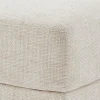 Moderner Hocker LOFT 75cm champagner beige Chenille Nosagfederung Taschenfederkern