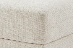 Moderner Hocker LOFT 75cm champagner beige Chenille Nosagfederung Taschenfederkern
