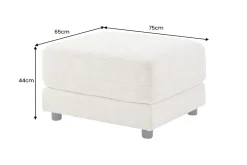 Moderner Hocker LOFT 75cm champagner beige Chenille Nosagfederung Taschenfederkern