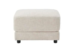 Moderner Hocker LOFT 75cm champagner beige Chenille Nosagfederung Taschenfederkern