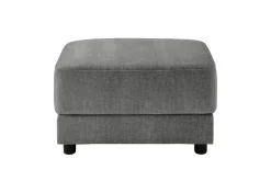 Moderner Hocker LOFT 75cm grau Vogue Velours Samt Nosagfederung Taschenfederkern