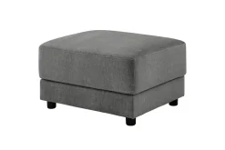 Moderner Hocker LOFT 75cm grau Vogue Velours Samt Nosagfederung Taschenfederkern