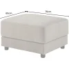 Moderner Hocker LOFT 75cm taupe Vogue Velours Samt Nosagfederung Taschenfederkern