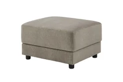 Moderner Hocker LOFT 75cm taupe Vogue Velours Samt Nosagfederung Taschenfederkern