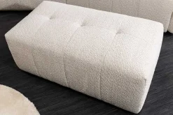 Moderner Hocker ROYAL 120cm champagner beige Bouclé Federkern Sitzhocker