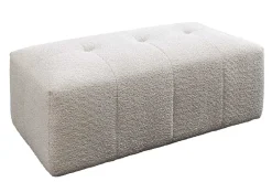 Moderner Hocker ROYAL 120cm champagner beige Bouclé Federkern Sitzhocker