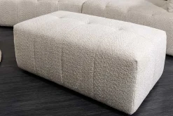 Moderner Hocker ROYAL 120cm champagner beige Bouclé Federkern Sitzhocker