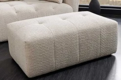 Moderner Hocker ROYAL 120cm champagner beige Bouclé Federkern Sitzhocker